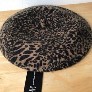 Inc Leopard-Print Beret